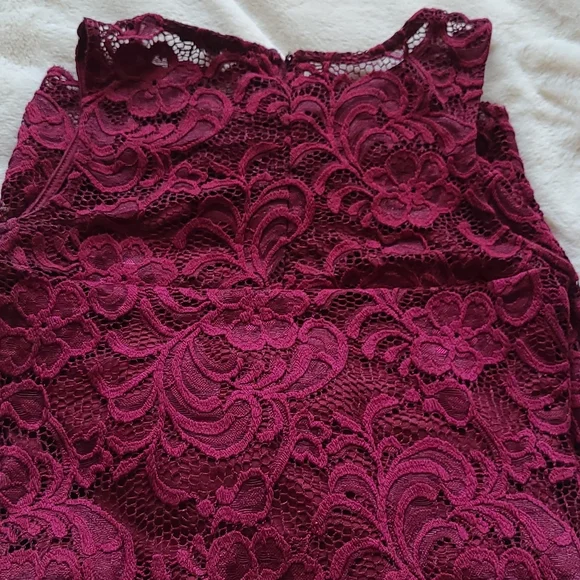 Burgundy Lace Dress - Picture 7 of 8